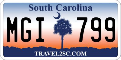 SC license plate MGI799