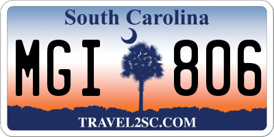 SC license plate MGI806