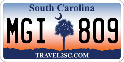 SC license plate MGI809