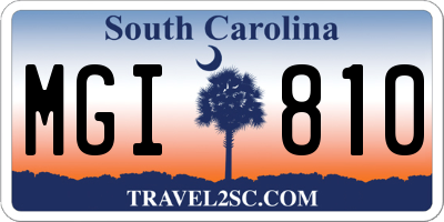 SC license plate MGI810