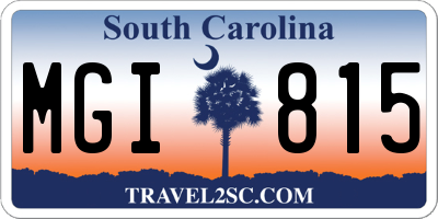 SC license plate MGI815
