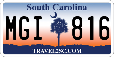 SC license plate MGI816