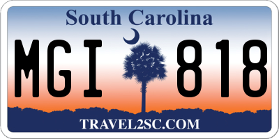 SC license plate MGI818