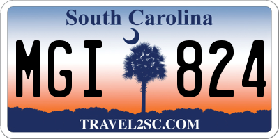 SC license plate MGI824