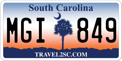 SC license plate MGI849