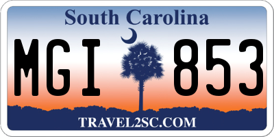 SC license plate MGI853