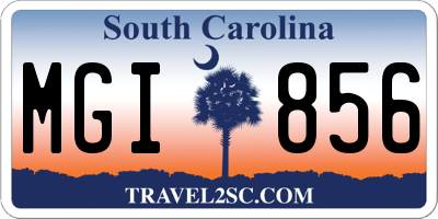 SC license plate MGI856