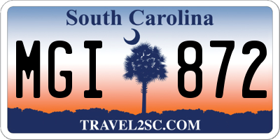 SC license plate MGI872