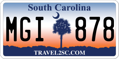 SC license plate MGI878