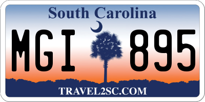 SC license plate MGI895