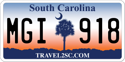 SC license plate MGI918