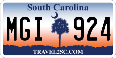 SC license plate MGI924