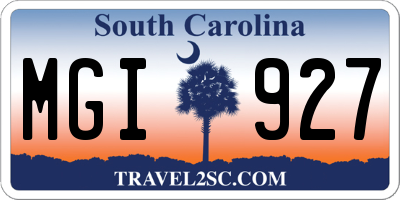 SC license plate MGI927