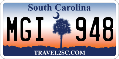 SC license plate MGI948