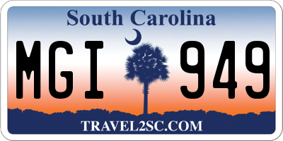 SC license plate MGI949