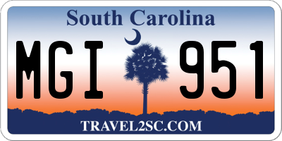 SC license plate MGI951