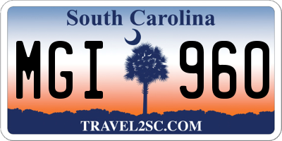 SC license plate MGI960