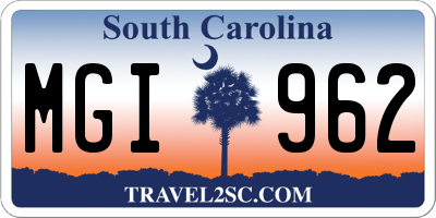 SC license plate MGI962