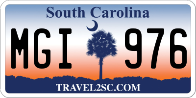SC license plate MGI976