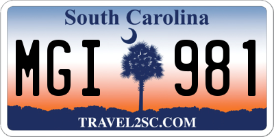 SC license plate MGI981