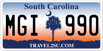 SC license plate MGI990