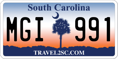 SC license plate MGI991