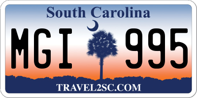 SC license plate MGI995