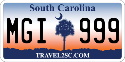 SC license plate MGI999