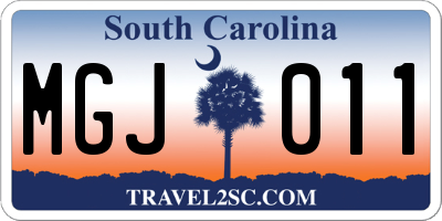 SC license plate MGJ011