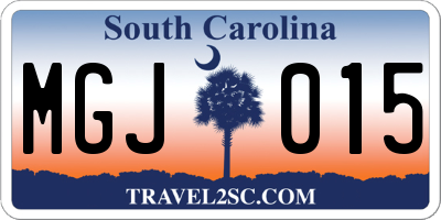 SC license plate MGJ015