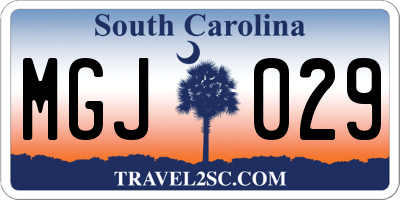SC license plate MGJ029
