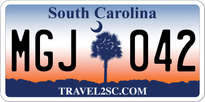 SC license plate MGJ042
