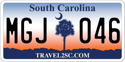 SC license plate MGJ046