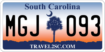 SC license plate MGJ093
