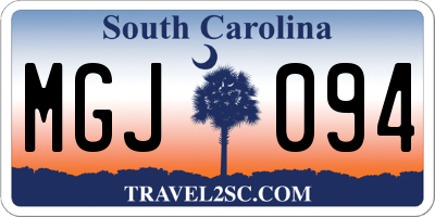 SC license plate MGJ094