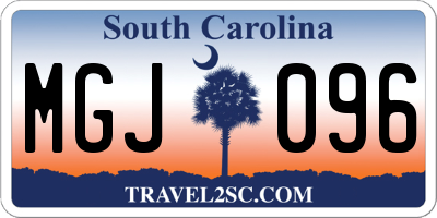 SC license plate MGJ096