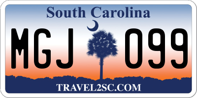 SC license plate MGJ099