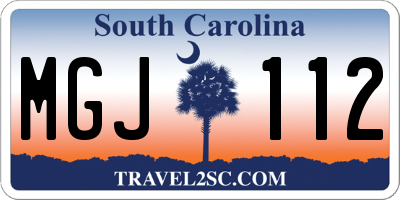 SC license plate MGJ112