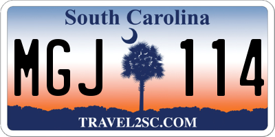 SC license plate MGJ114