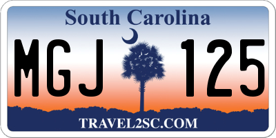 SC license plate MGJ125