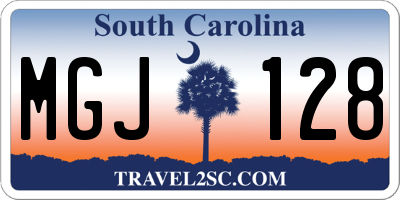 SC license plate MGJ128