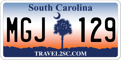 SC license plate MGJ129