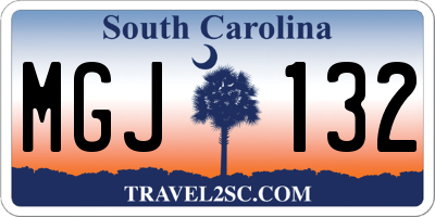SC license plate MGJ132