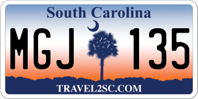 SC license plate MGJ135