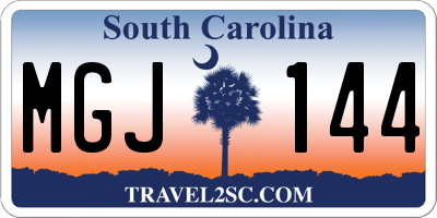 SC license plate MGJ144