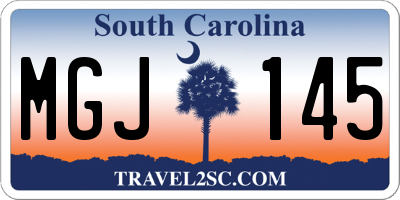 SC license plate MGJ145
