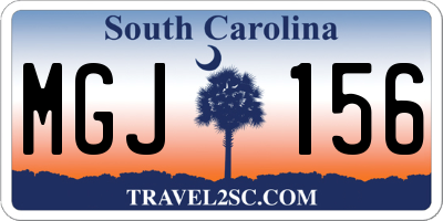 SC license plate MGJ156