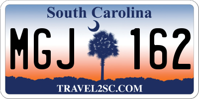 SC license plate MGJ162