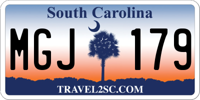 SC license plate MGJ179
