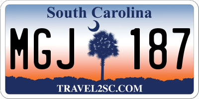 SC license plate MGJ187